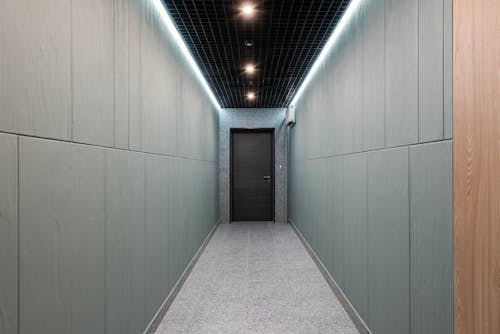 Long corridor in modern office