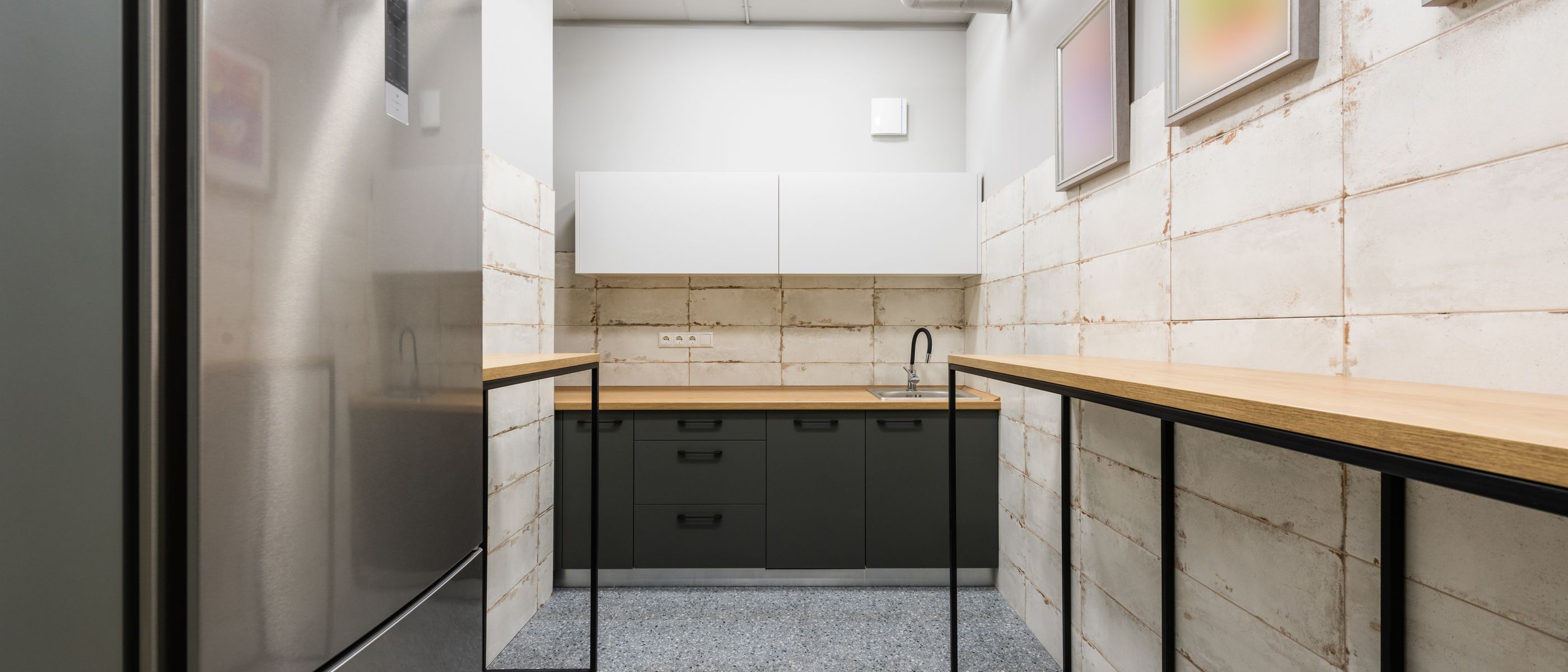 Commercial Decorating in North End — clean edges cut in around trim and sockets