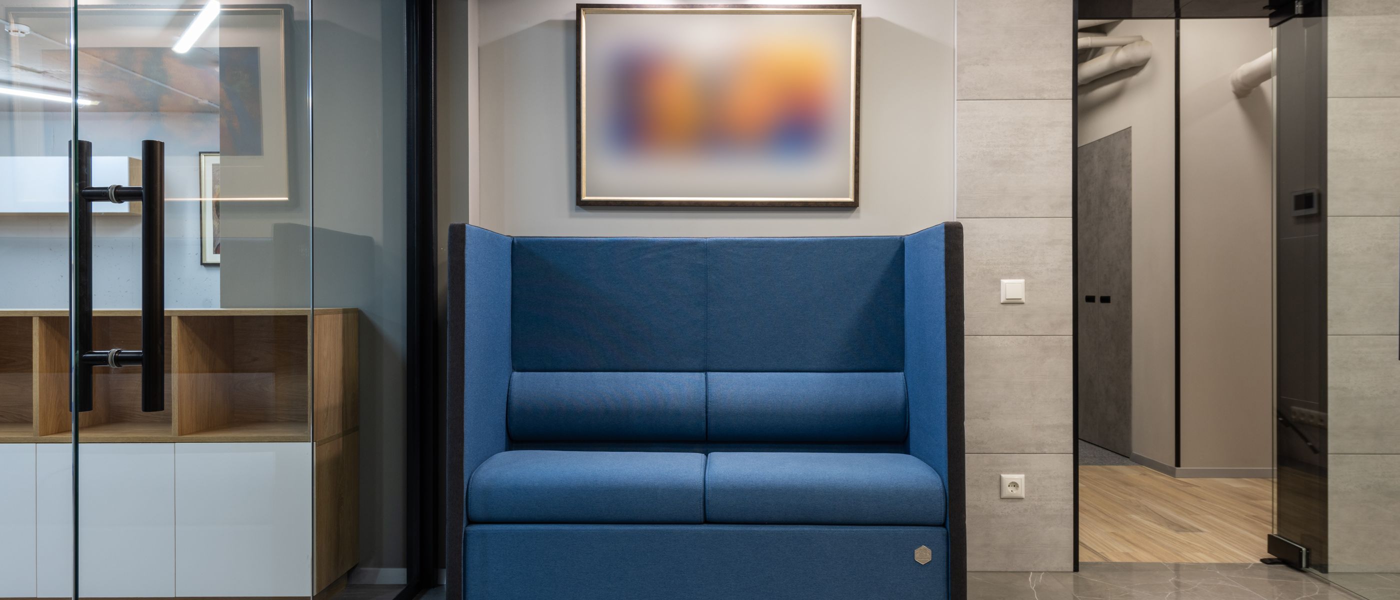 Commercial Decorating in Clerkenwell — clean edges cut in around trim and sockets