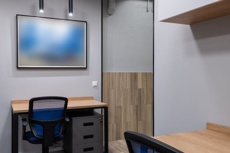 Empty Desks In Modern Office