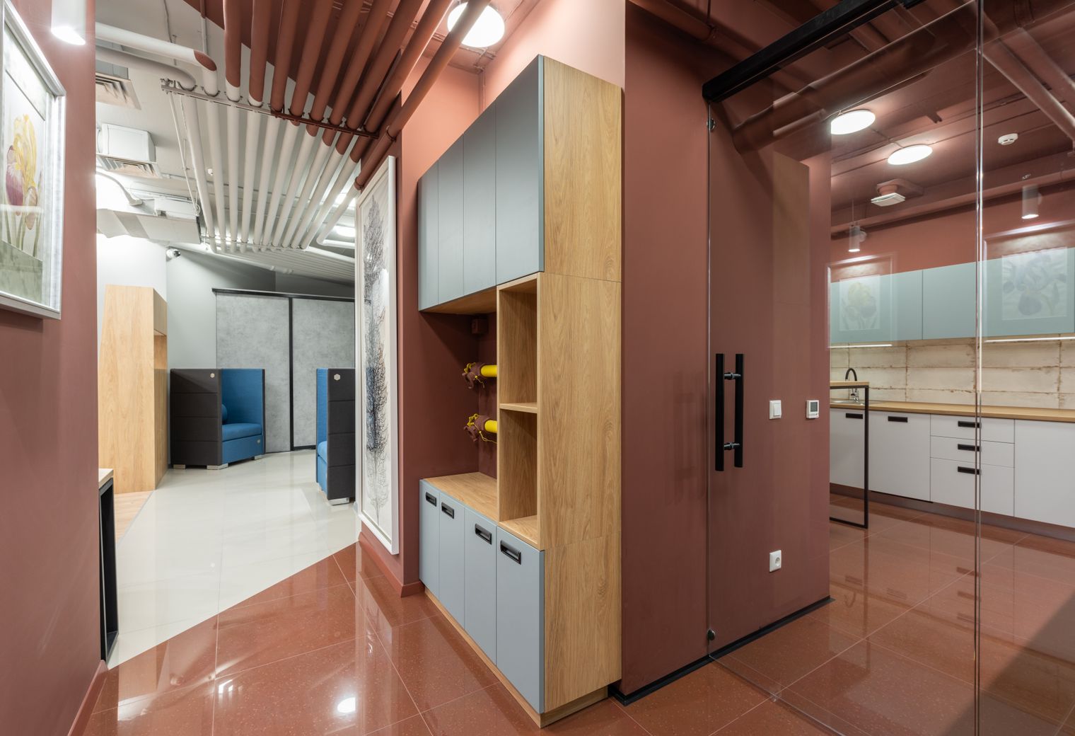 Commercial Decorating in Chinatown — dust sheets down and the room fully protected