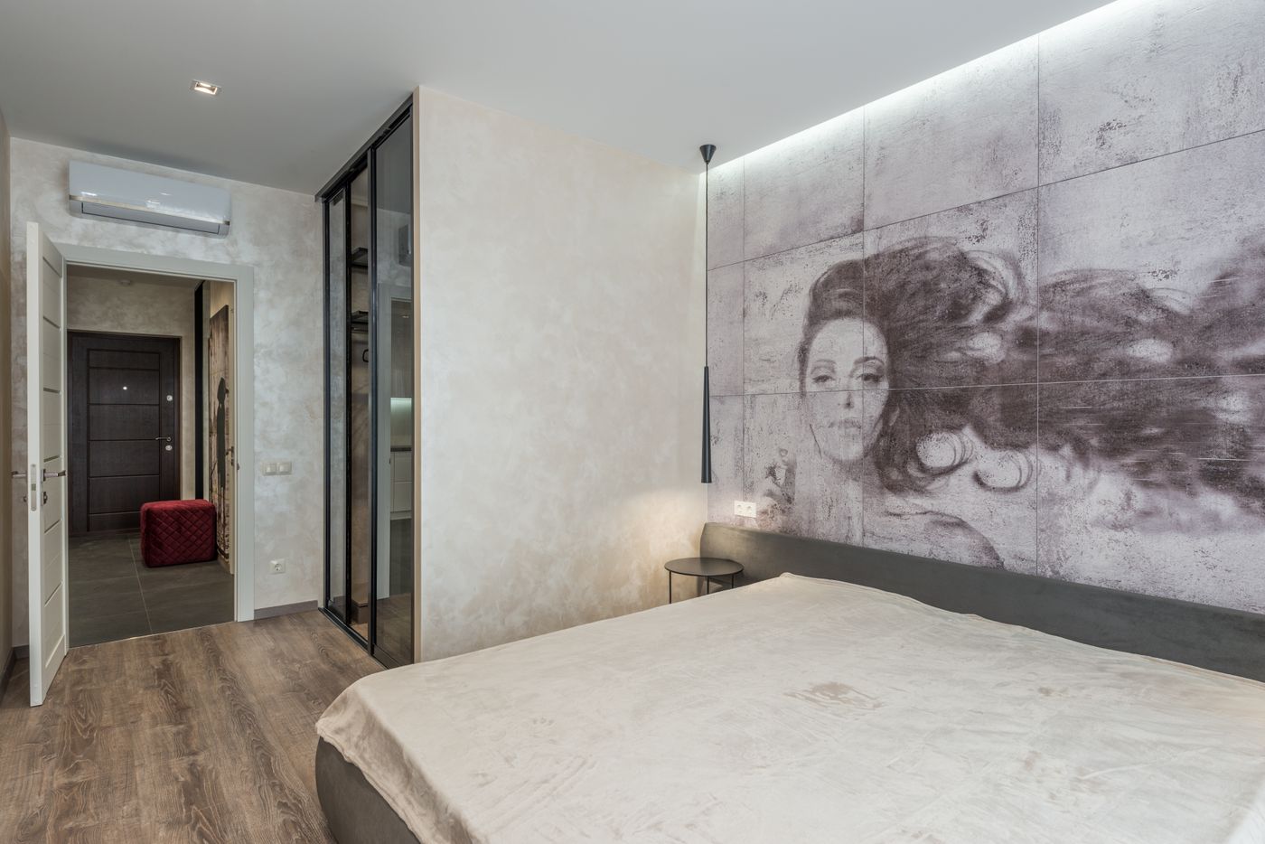 Premium wallpaper bedroom interior