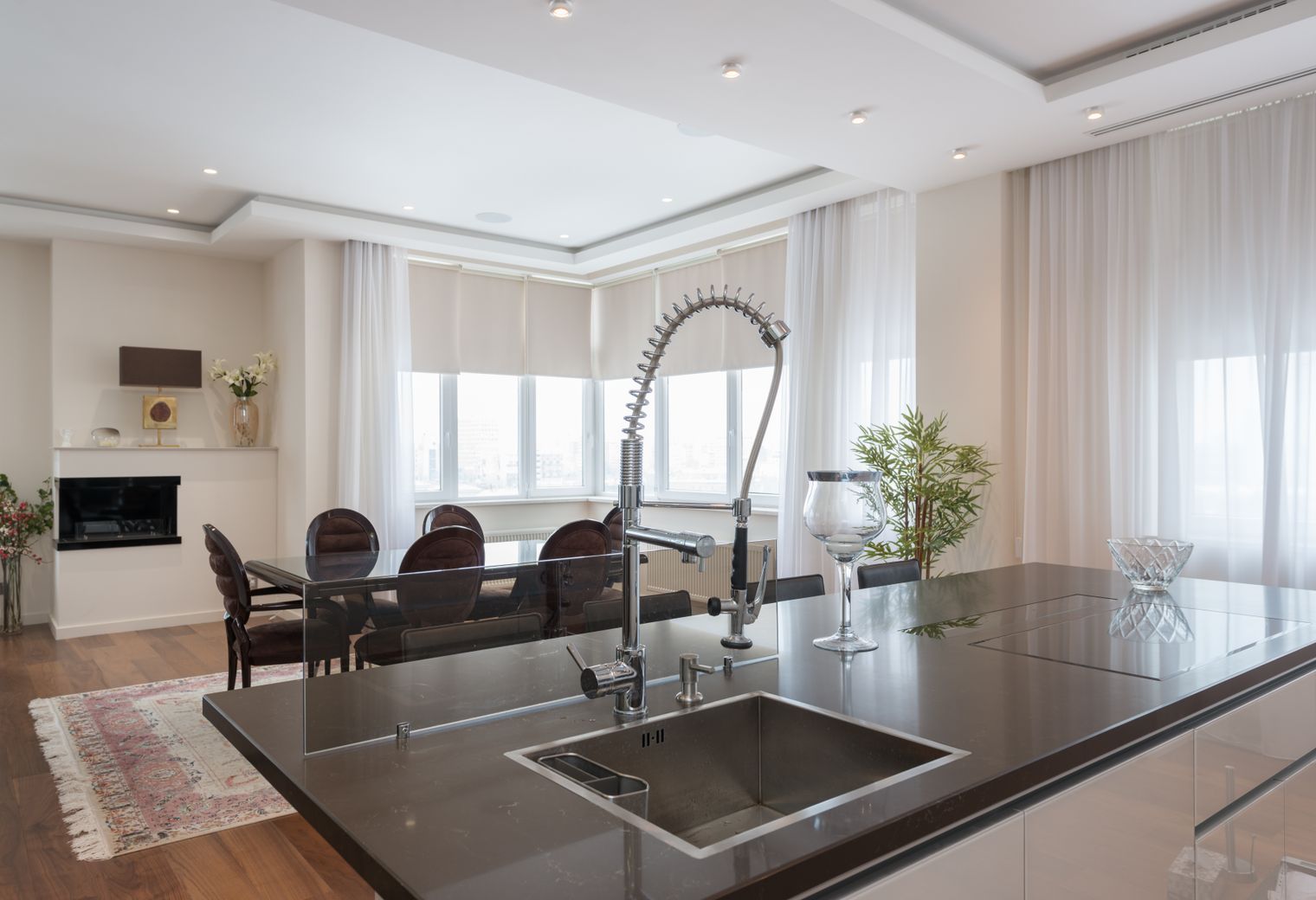 Kitchen Spraying in Harefield — dust sheets down and the room fully protected