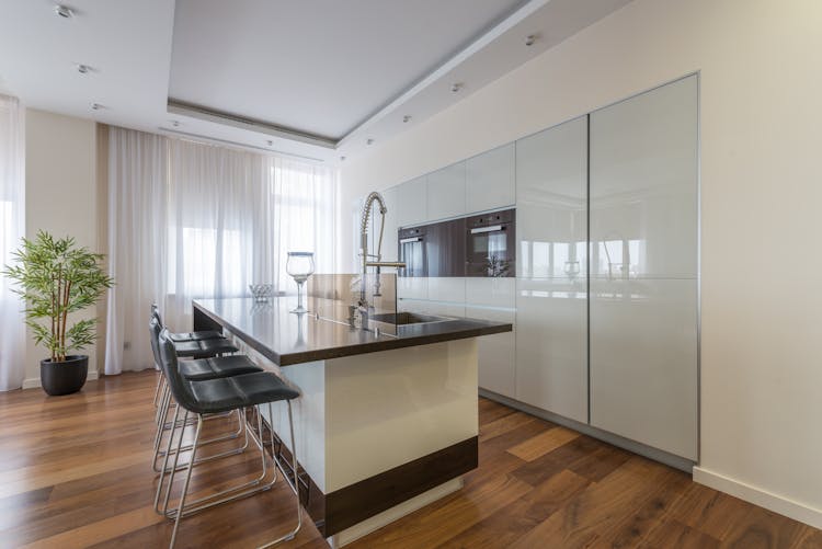 Interior Of Kitchen Zone In Modern Apartment