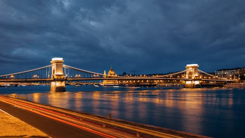 Free Tower Bridge in Budapest Hungary Stock Photo