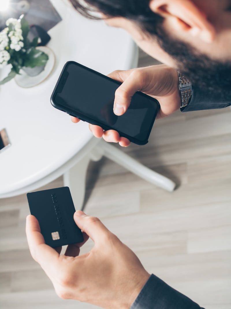 Person using mobile banking app