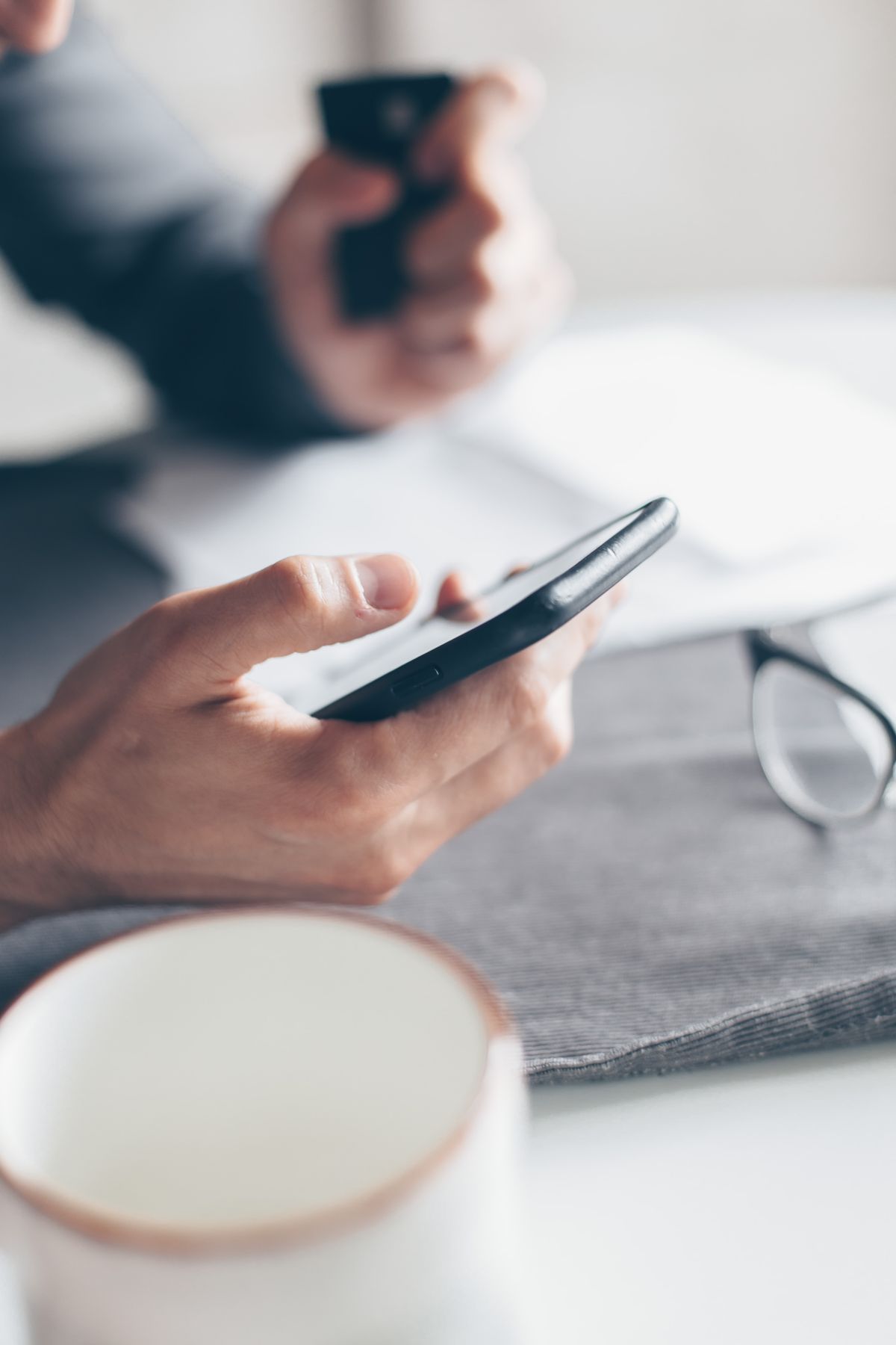 Person using a smartphone for digital payments
