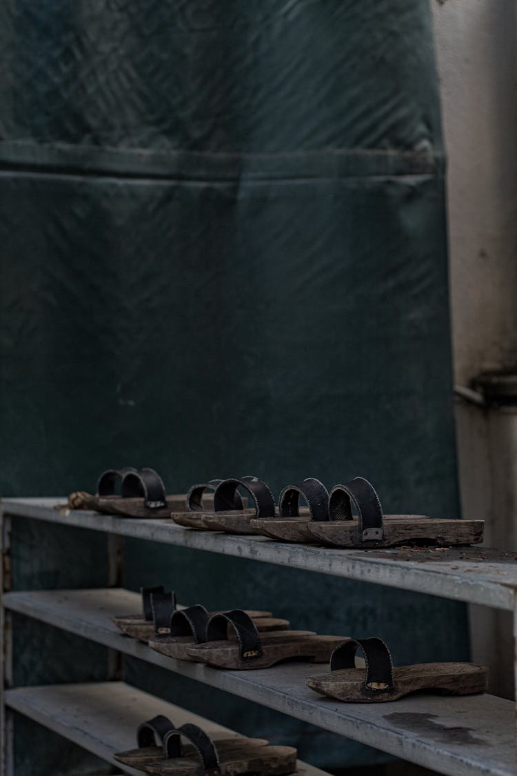 Rows Of Traditional Asian Handmade Footwear