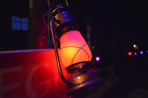 Gray Steel Kerosene Lamp