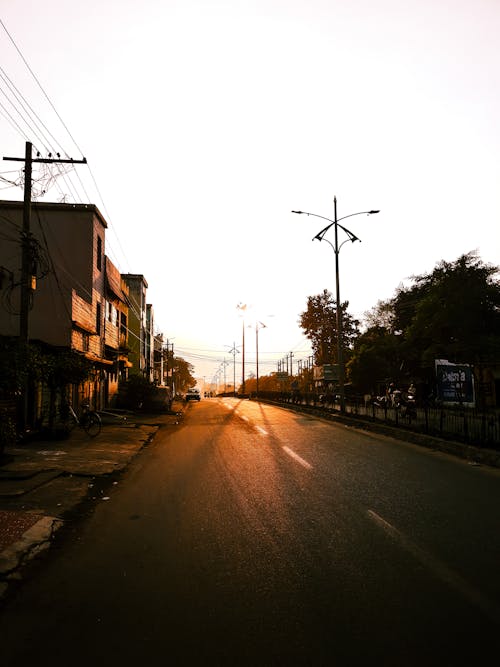 An Empty Road During Sunset