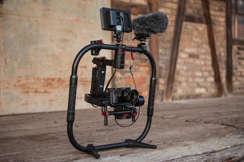 Black Camera With Stand 