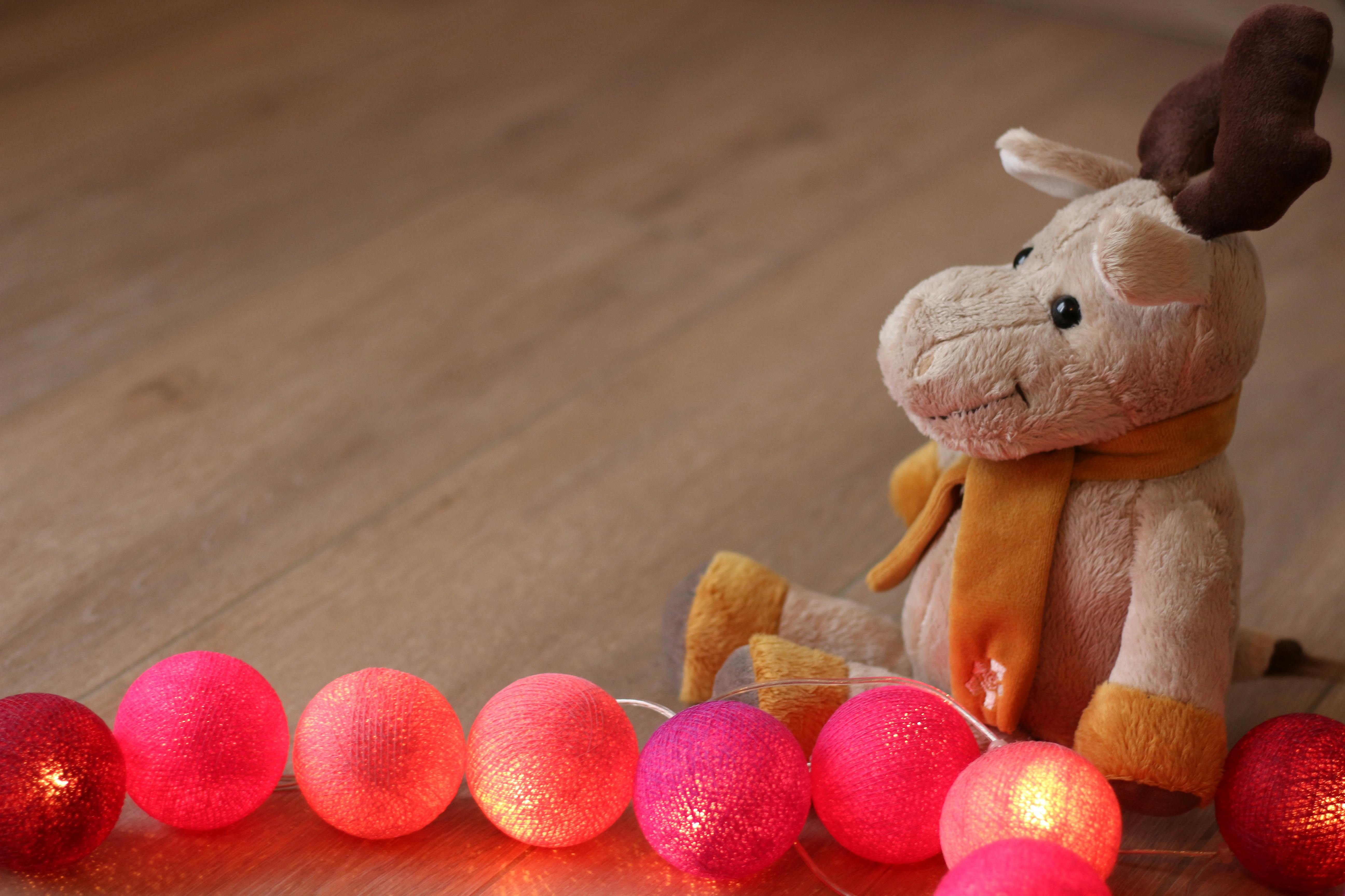 grátis Brinquedo Cinza Alce No Chão Foto profissional