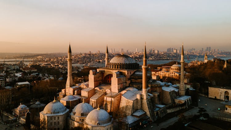 Aerial Photography Of Hagia Sophia In Istanbul, Turkey