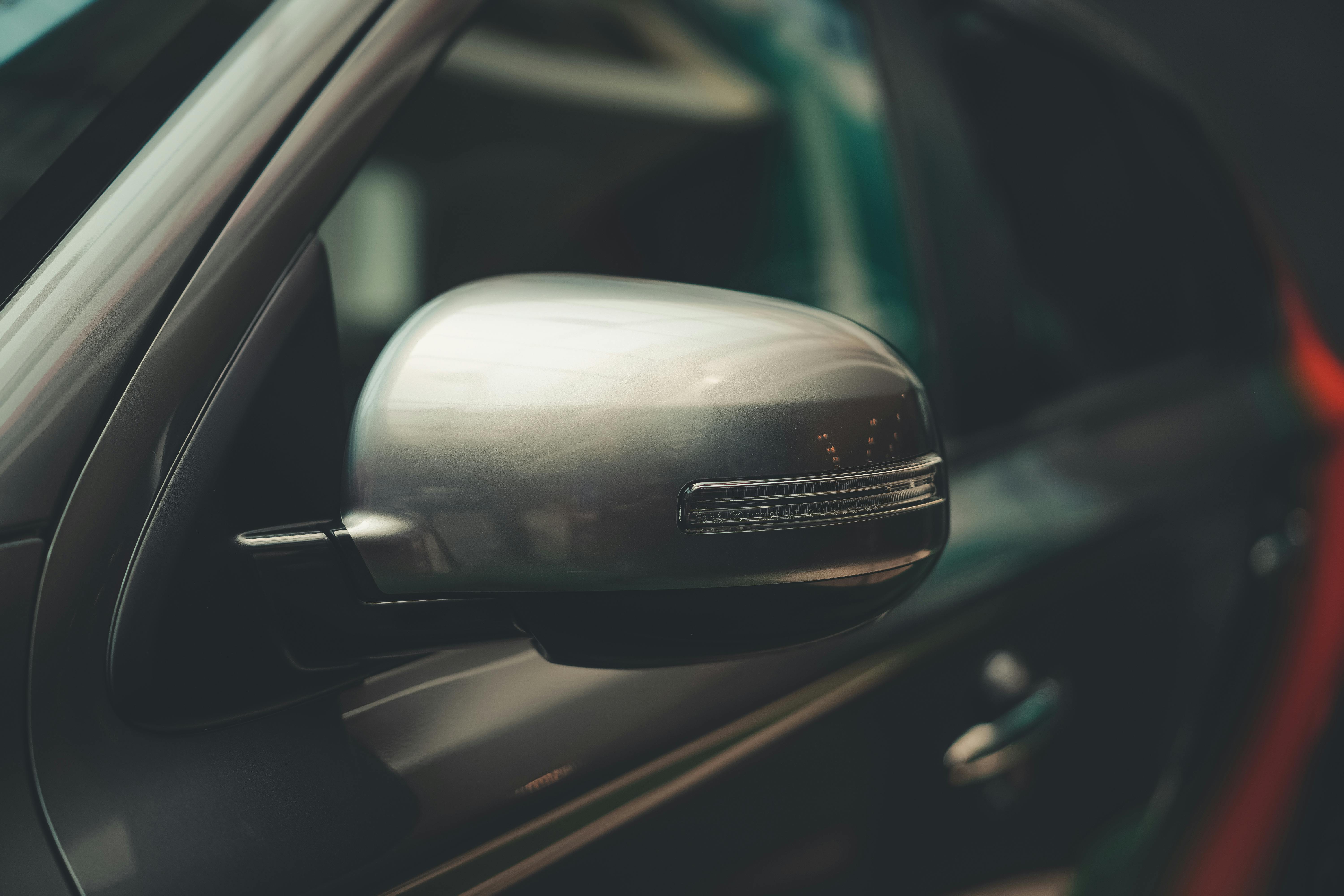 black car side mirror