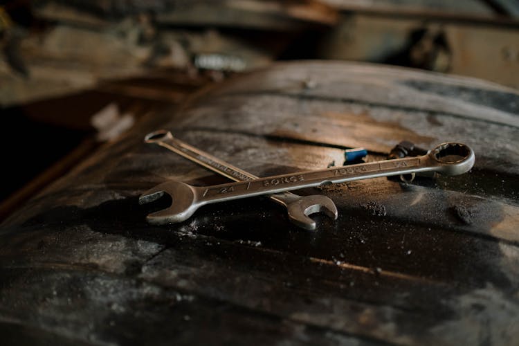 Close-Up Photograph Of Wrenches