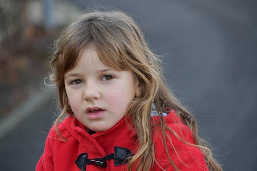 Free Blonde Girl Wearing Red Toggle Jacket Stock Photo