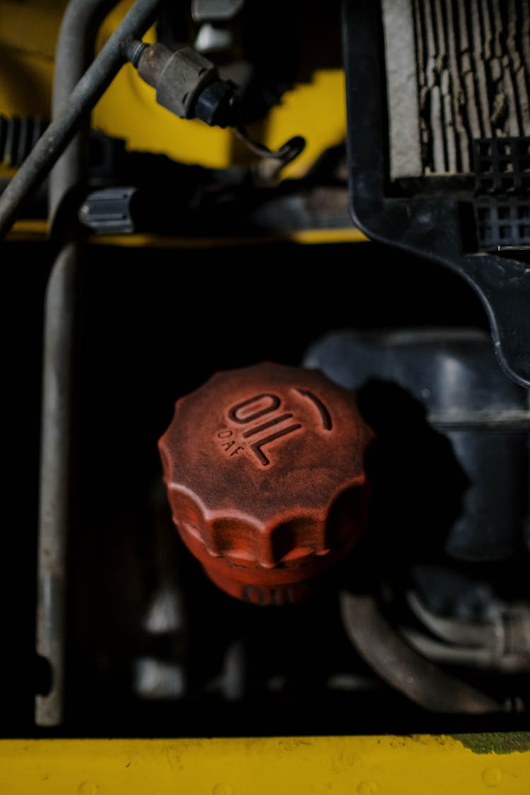 Close-Up Photo Of An Engine Oil Cap