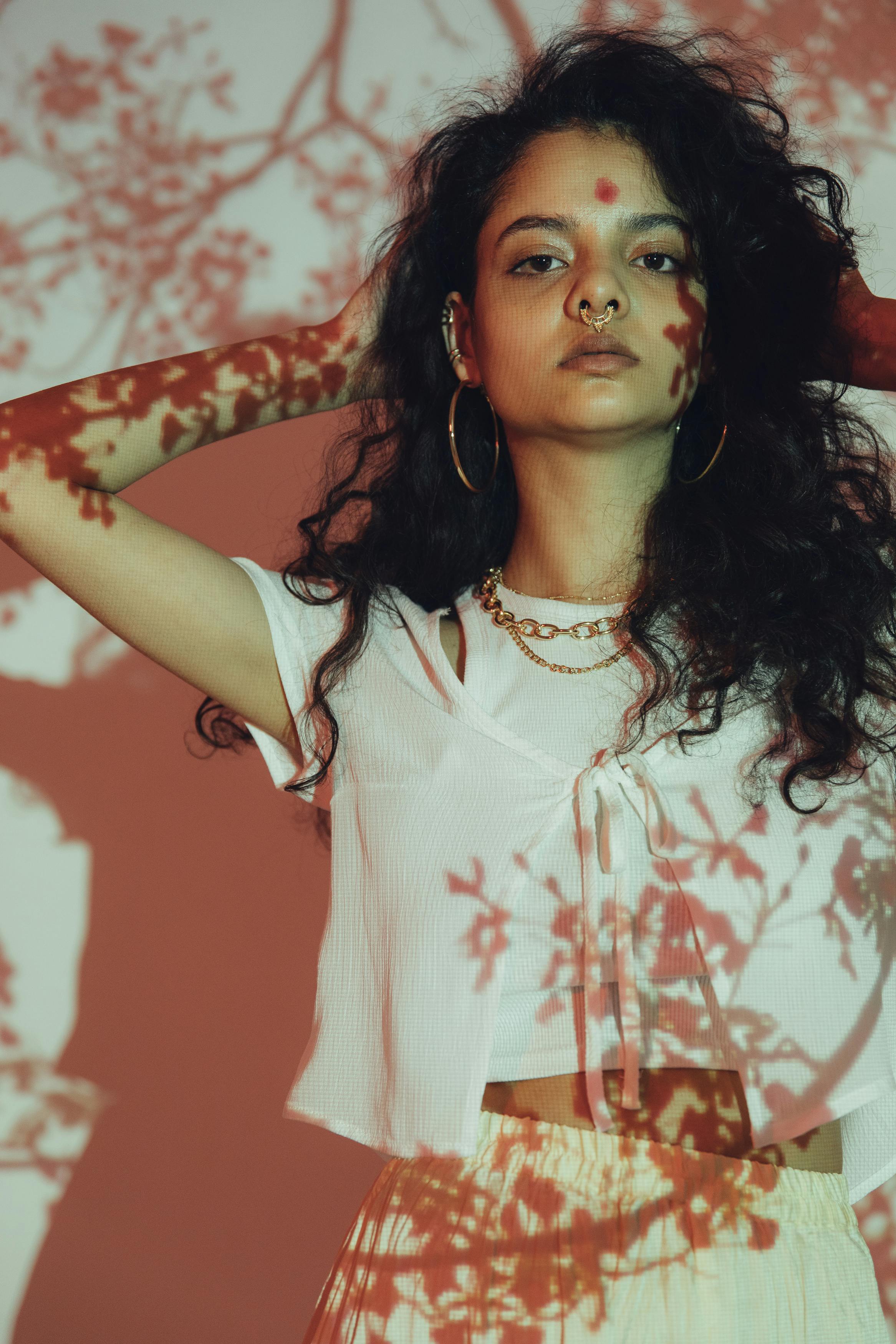 Woman in White Sleeveless Top