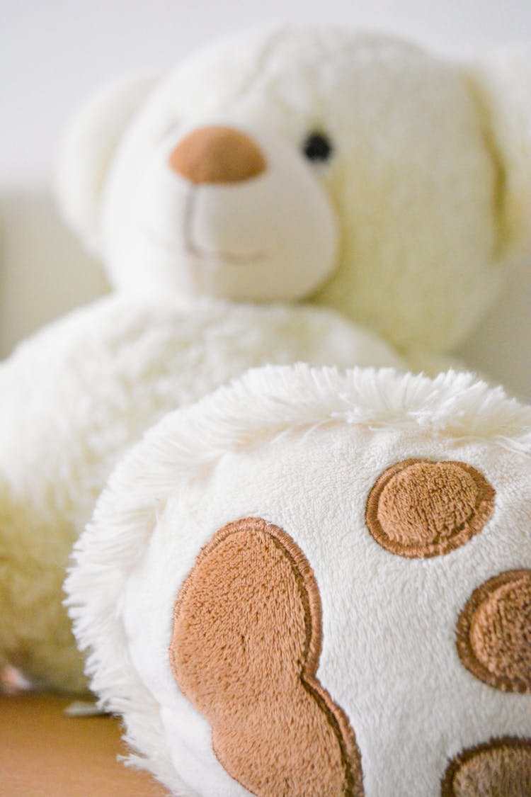 White Bear Plush Toy Selective Photo