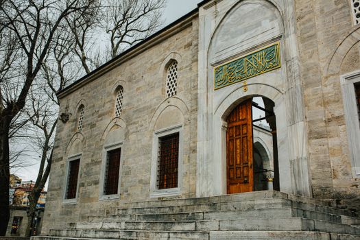 Ornamental facade of mosque in Istanbul