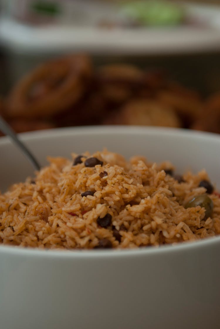 Brown Rice In White Container