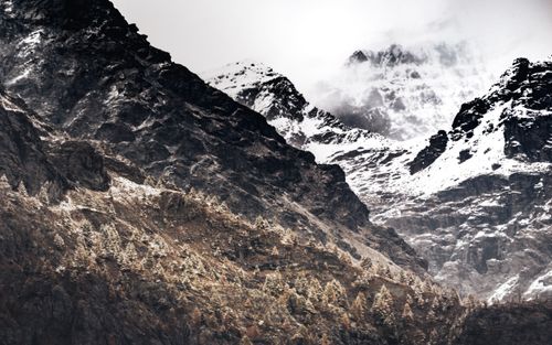 Free Breathtaking view of snow-covered mountains in Lanzada, Lombardy, capturing nature's serene beauty. Stock Photo