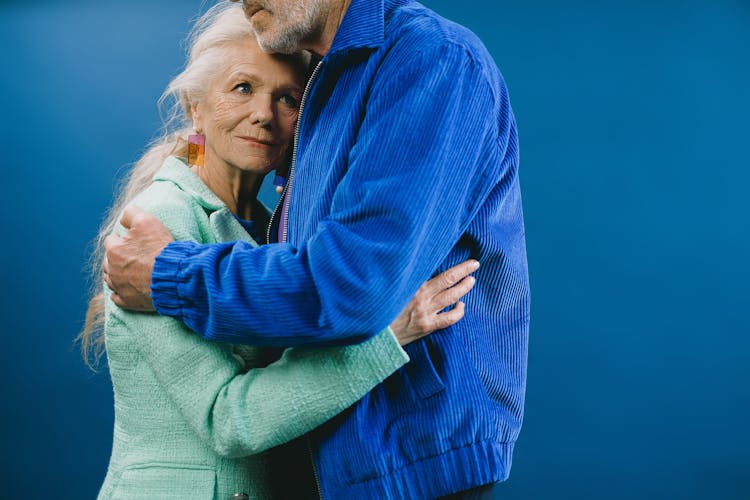 Elderly Couple Hugging