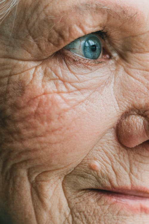 Free Woman Face with Wrinkles Stock Photo