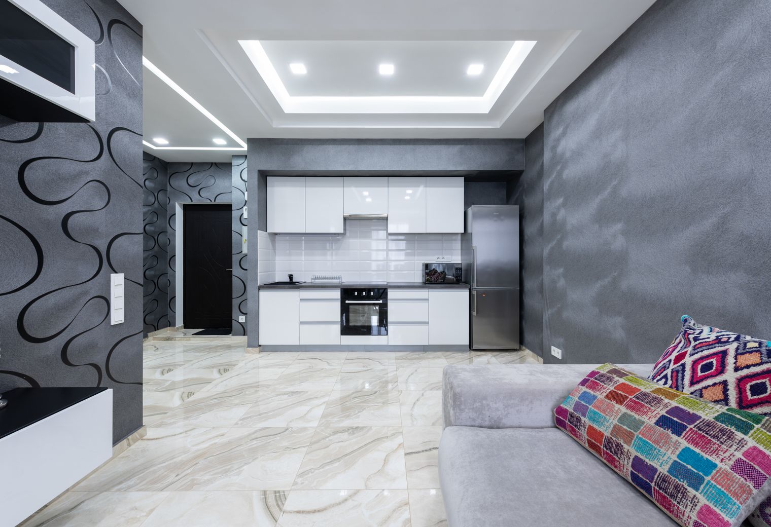 Plastering and Skimming in Arnos Grove — dust sheets down and the room fully protected