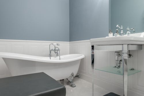 Minimalistic bathroom in luxury apartment