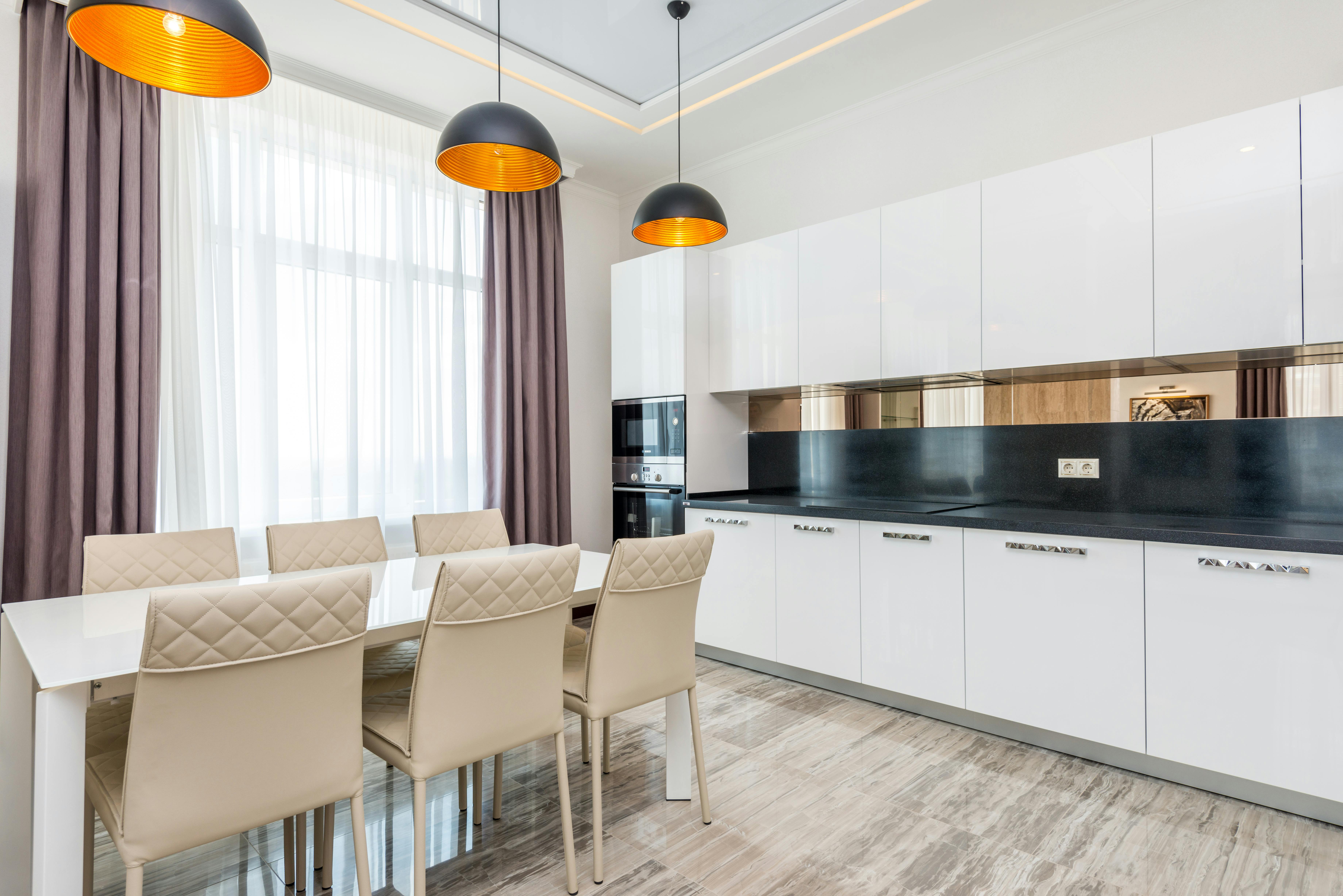 white and brown wooden kitchen cabinet