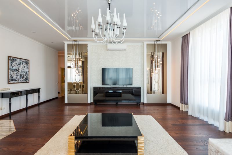 Crystal chandelier in luxury interior