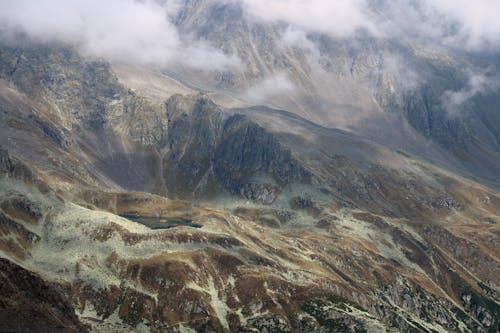 Aerial Photography of Cloudy Mountains