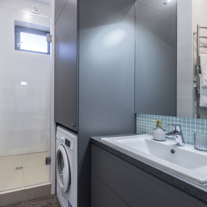 Small bathroom remodel Stanton CA compact layout