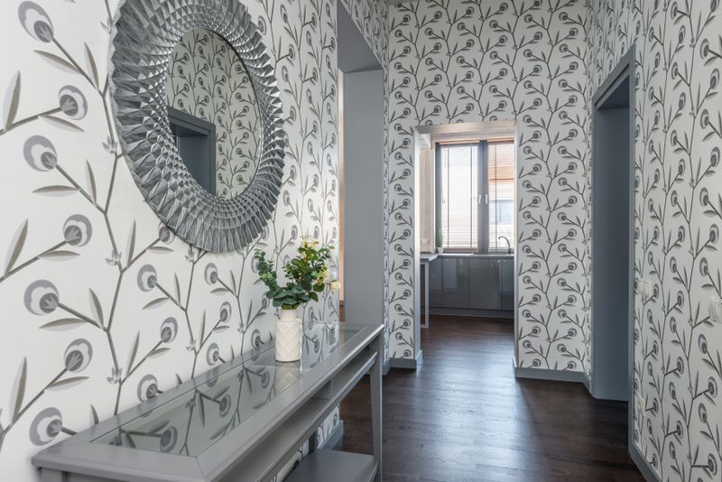 Decorative wallpaper fixed on an interior wall