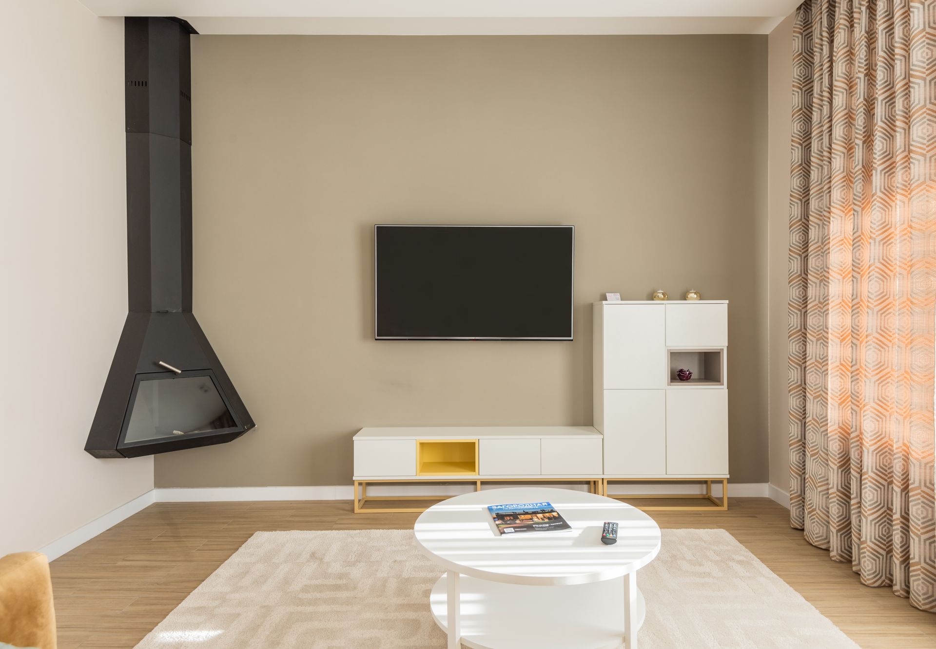 Modern Living Room with a Fireplace