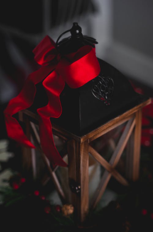 Brown and Black Hanging Lantern