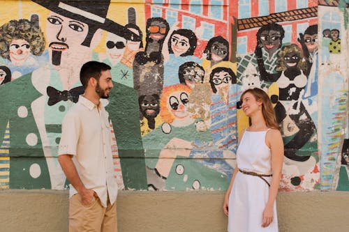 A Man and Woman Looking at Each Other