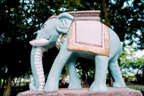 Close-Up Photo of an Elephant Statue