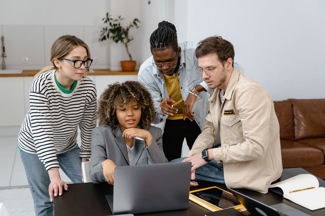 Colleagues Brainstorming a Business Project at a Meeting