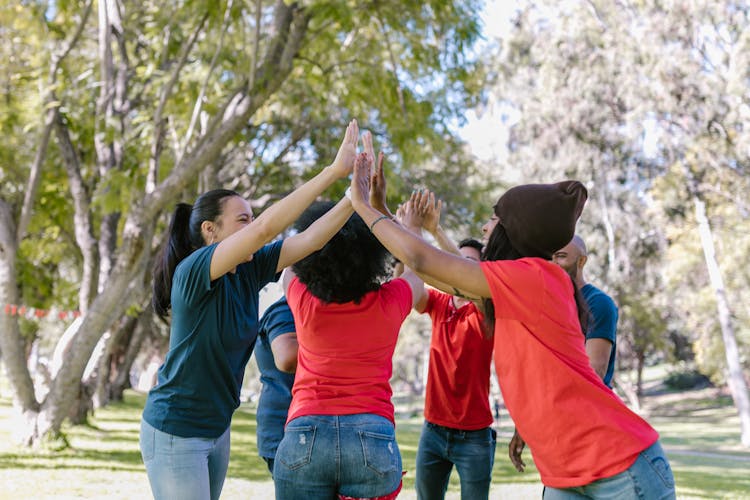 Friends Doing High Five