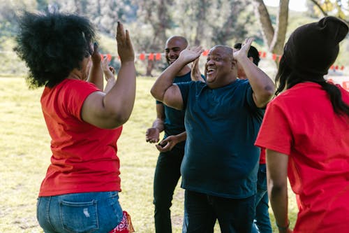 Man and Woman Doing High Five