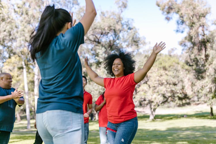 Women Cheering And Having Fun