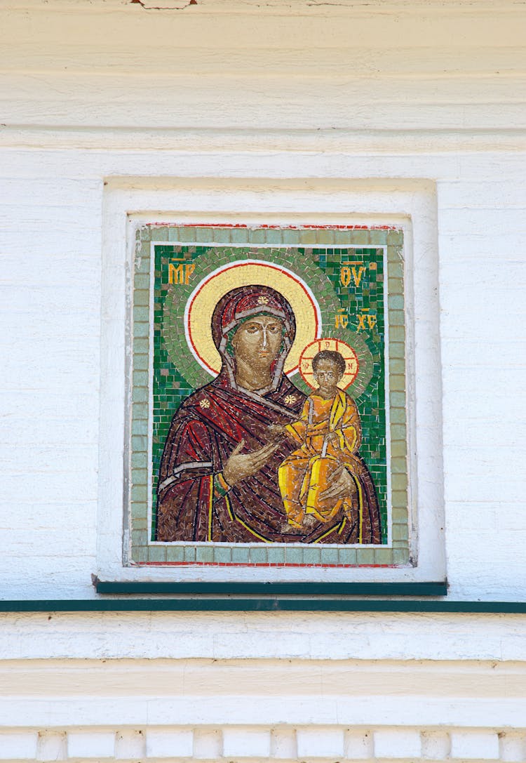 Religious Art Portraying Virgin Mary And Baby Jesus 