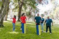 Men Playing Sack Race