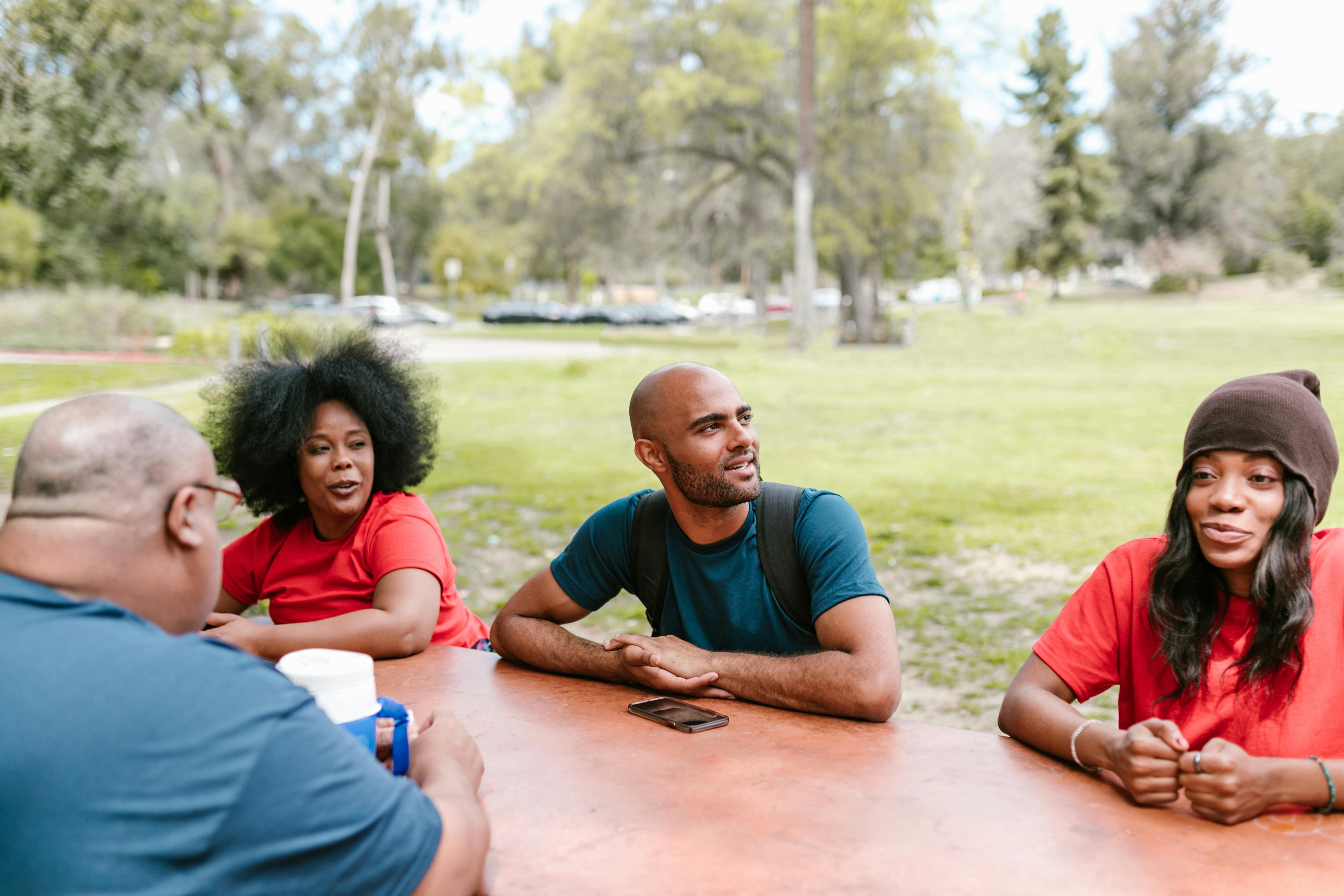 group of people having a team meeting