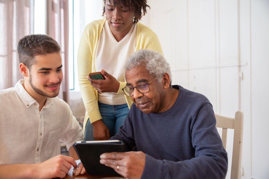 Caregiver and resident in a group home