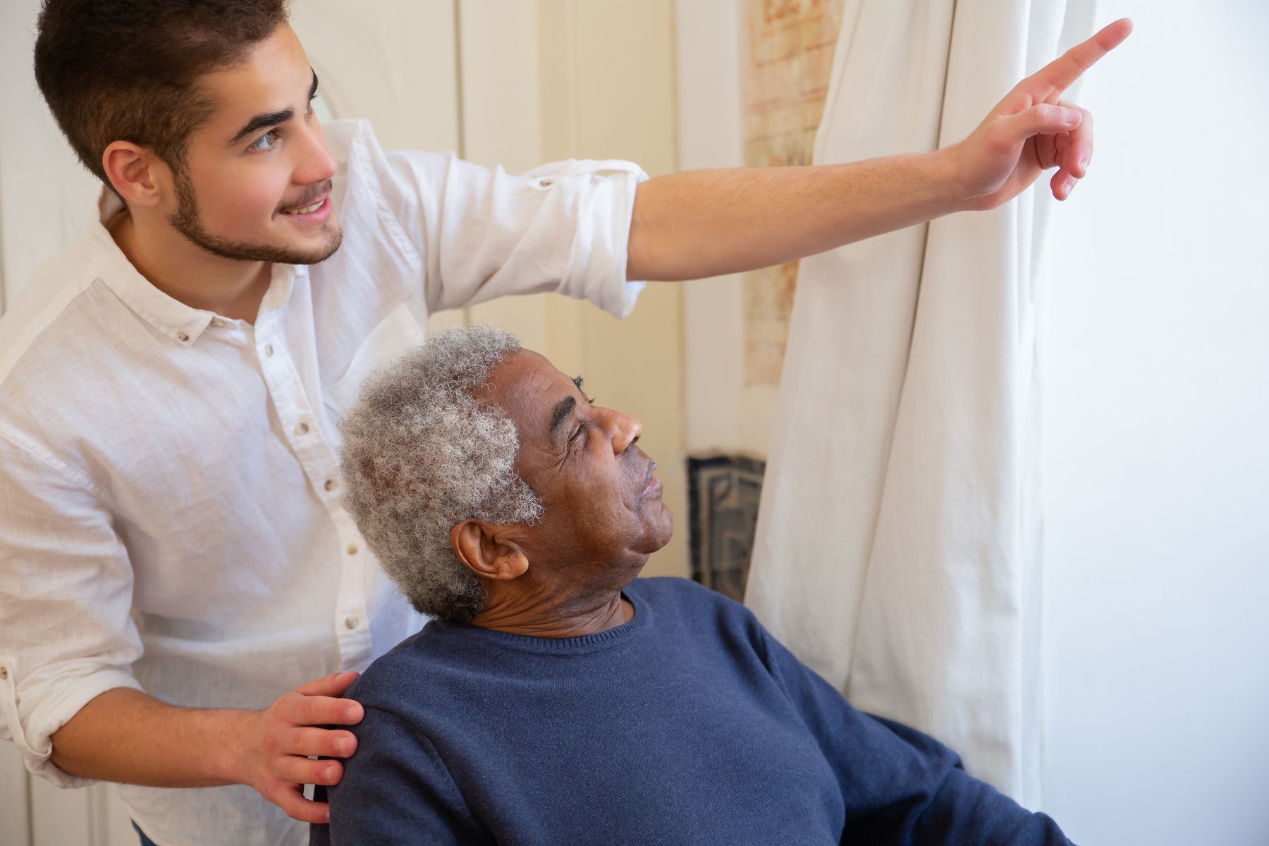 Support worker walking with a participant