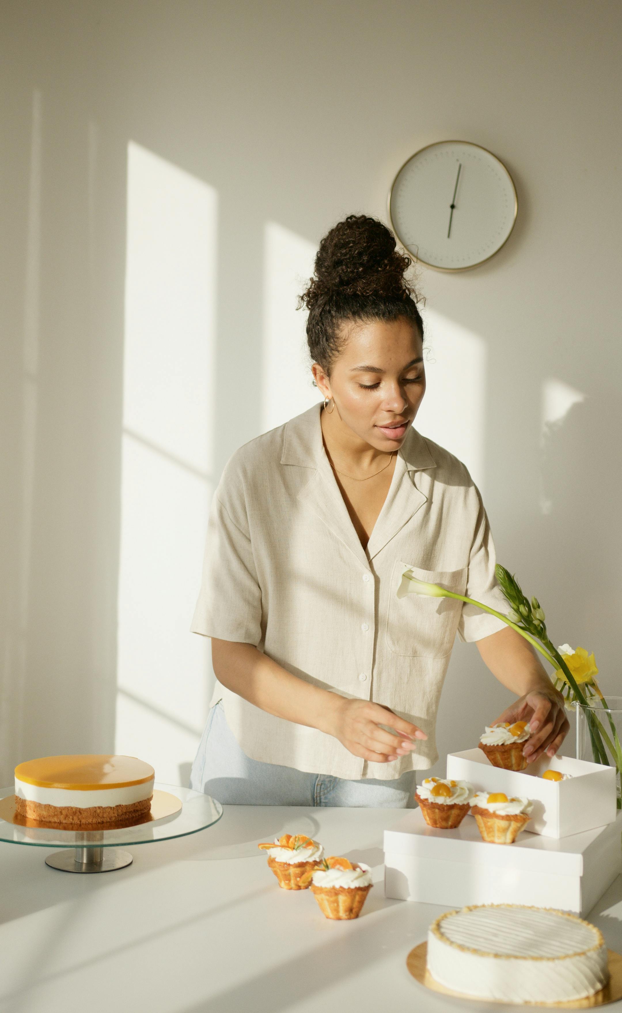 a woman preparing pastries