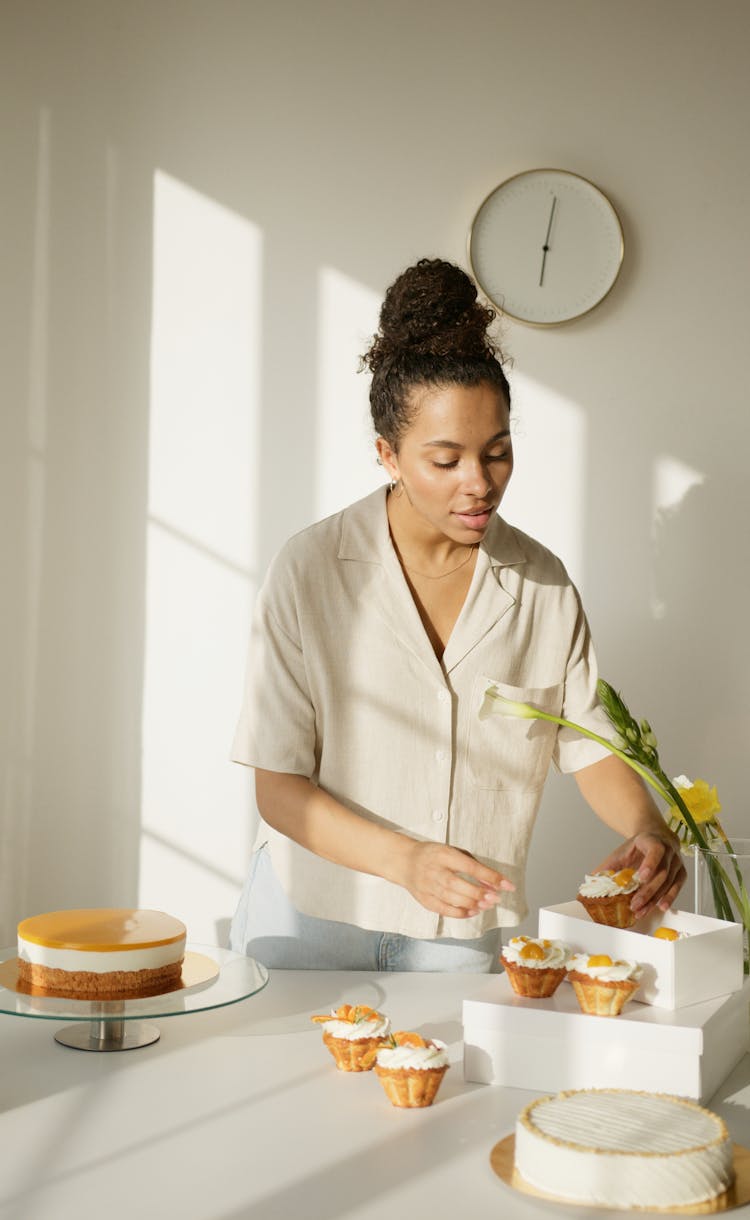 A Woman Preparing Pastries